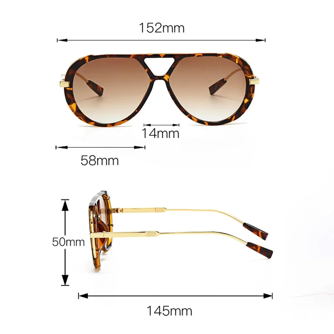 Oval Metal-Frame Sunglasses