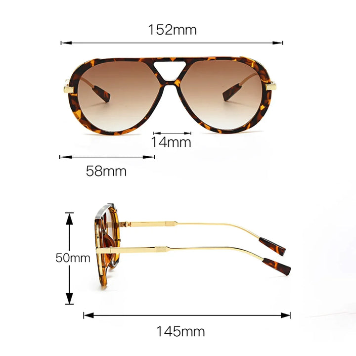 Oval Metal-Frame Sunglasses