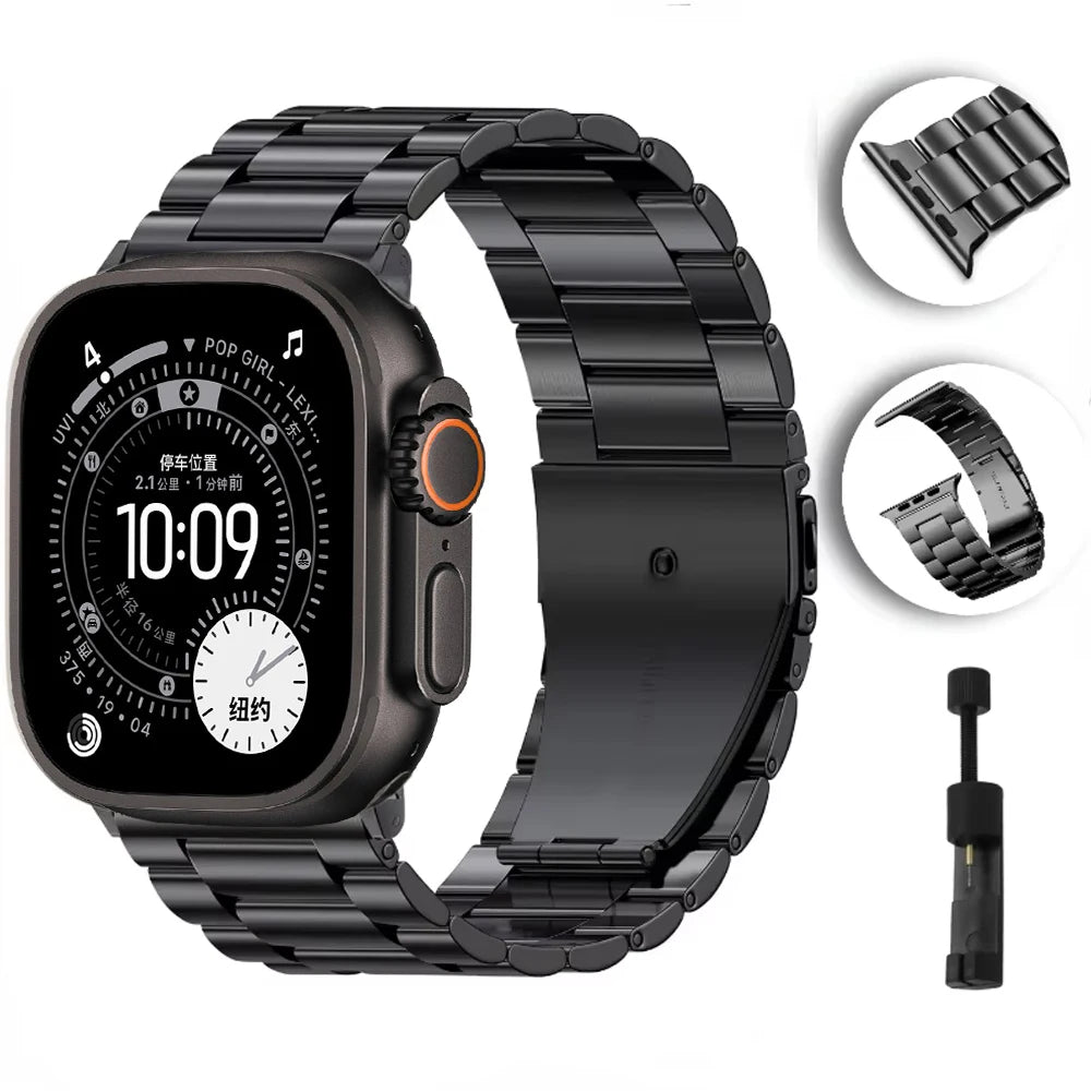 Stainless Steel Metal Watch Strap worn lifestyle