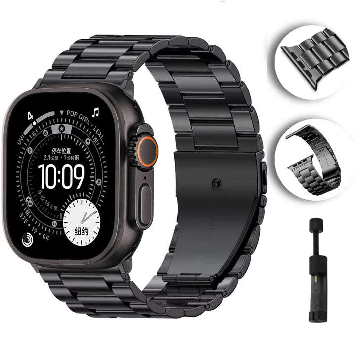 Stainless Steel Metal Watch Strap worn lifestyle