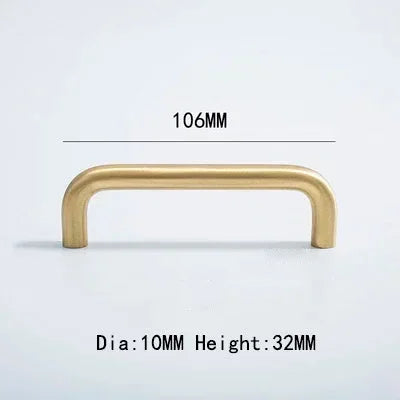 Small Knob Sculpted Warm Brass Door Handle – Detail View