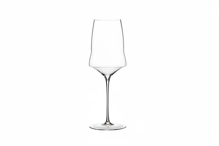 Handmade Thin Crystal Wine Glass filled with wine