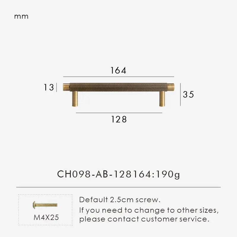 Textured Brass T-Bar Pull