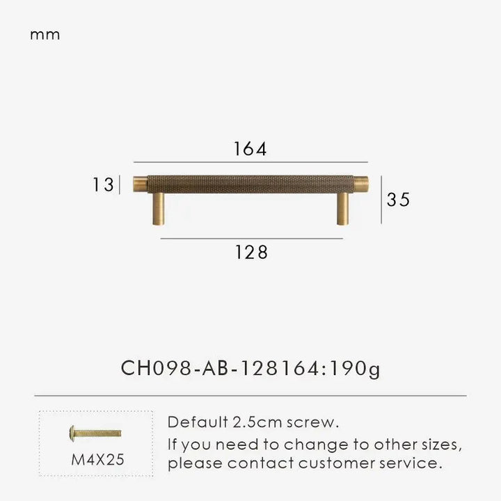 Textured Brass T-Bar Pull