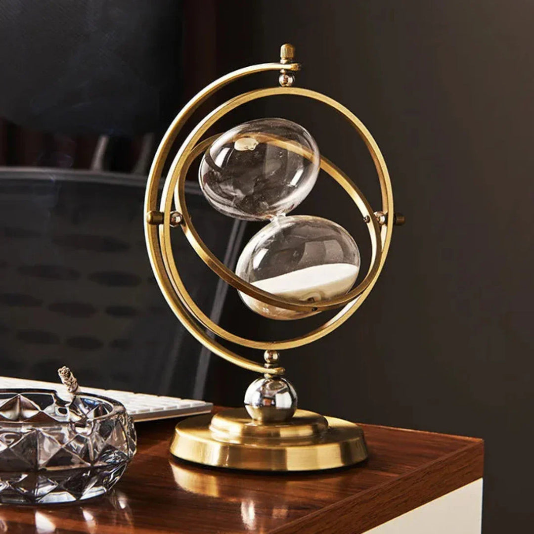 Metal Frame Hourglass Timer sand detail