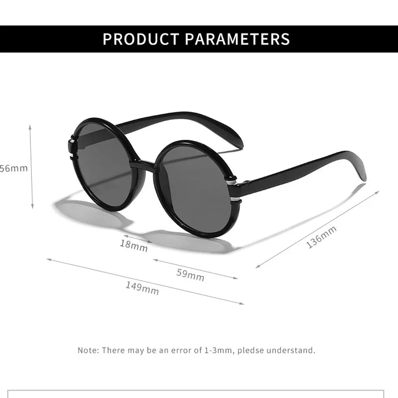 Oversized Round Plastic-Frame Sunglasses