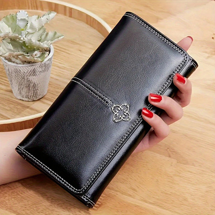 Gothic Moon Leather Long Wallet