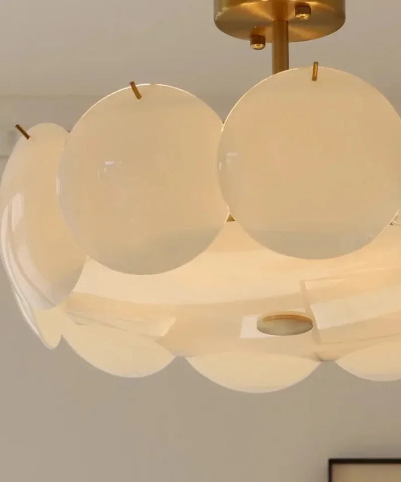 Layered Glass Disc Pendant Light – Detail View