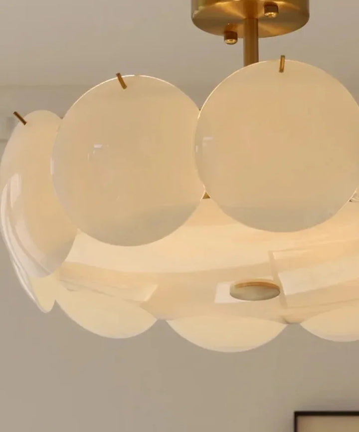 Layered Glass Disc Pendant Light – Detail View