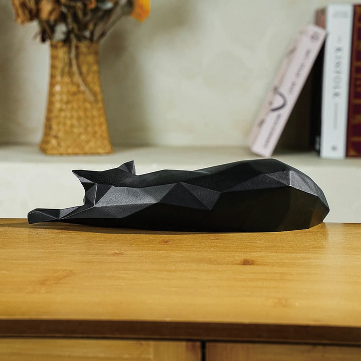 Geometric Cat Figurine Sculpture on desk lifestyle