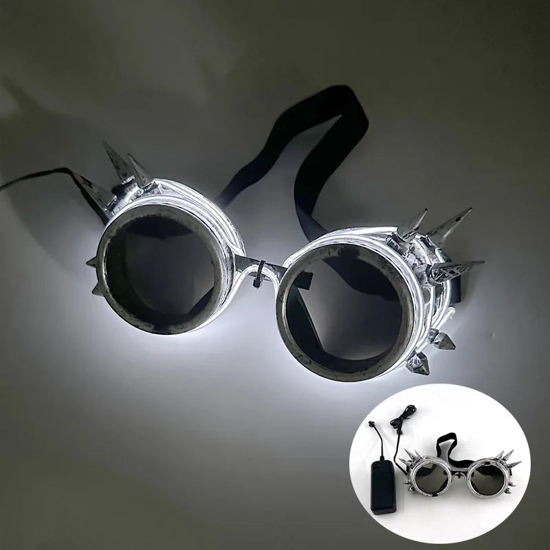 White LED Light-Up Party Glasses front view