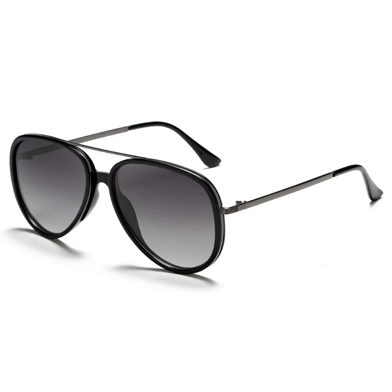 Alloy Frame Pilot Sunglasses three-quarter angle