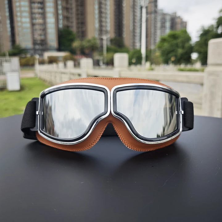 Vintage Motorcycle Riding Goggles front view
