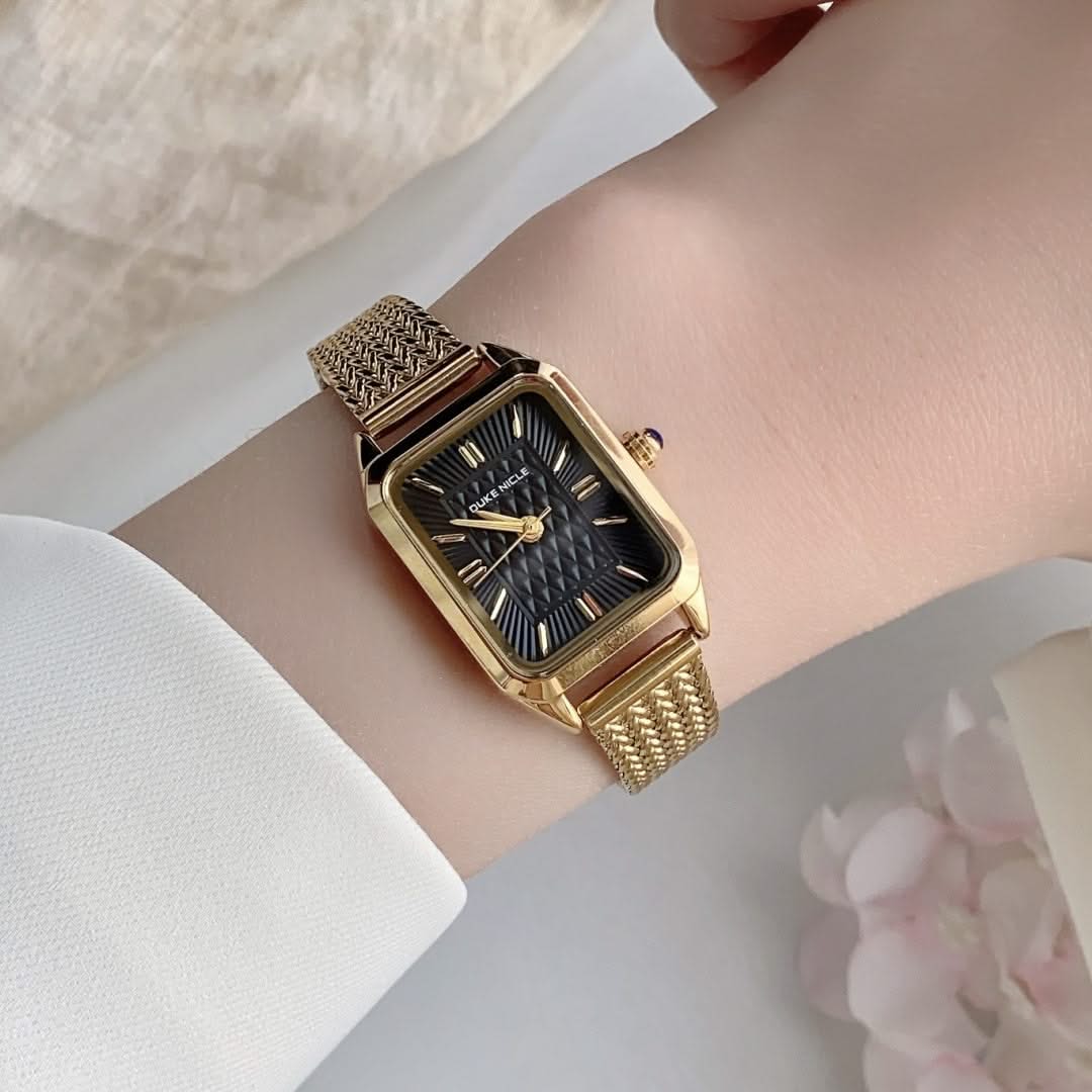 White Polished Steel Minimalist Watch on wrist