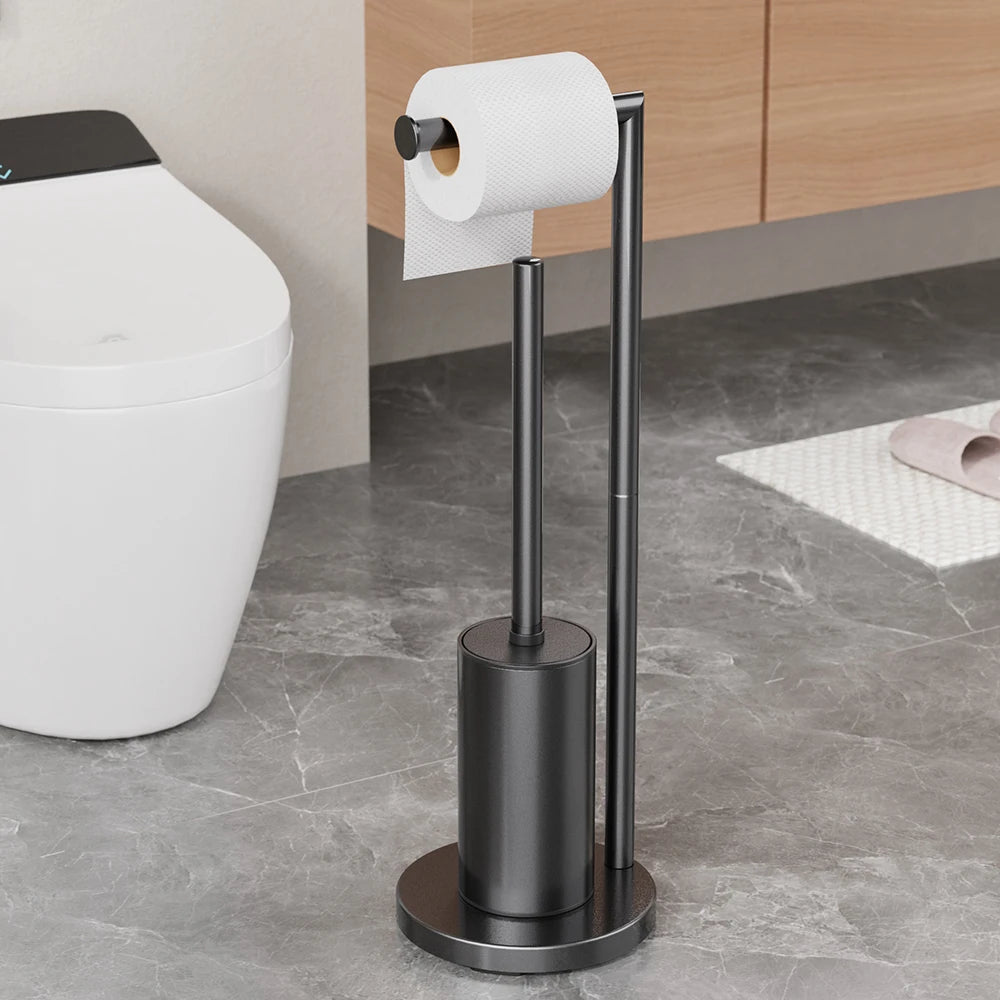 Floor-Standing Toilet Brush and Holder Set lifestyle bathroom setting