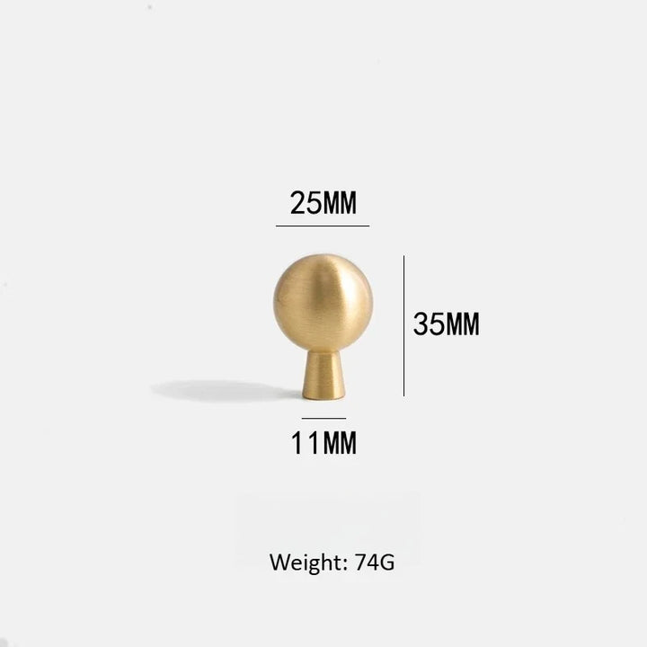 Gold Sculpted Bead Drawer Handle front view