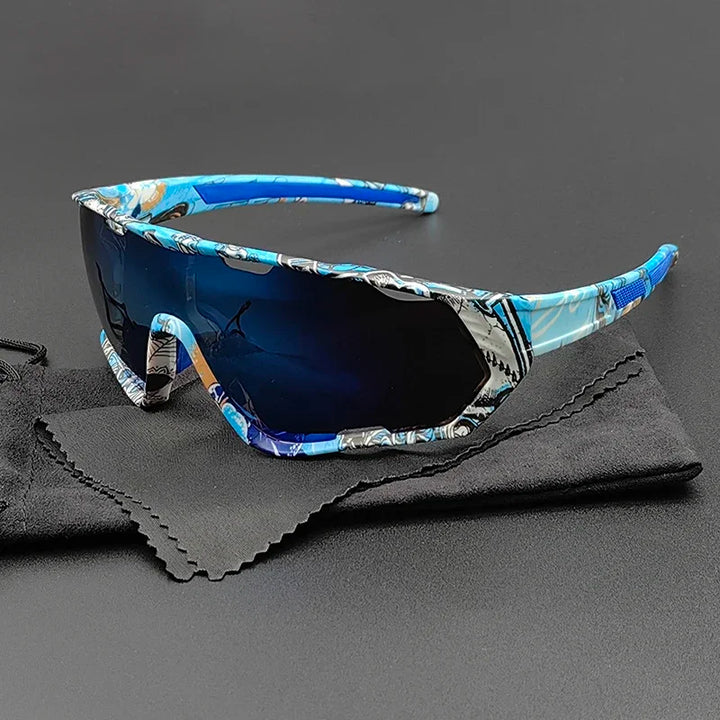 Blue Icon Pro Cycling Sunglasses angled view