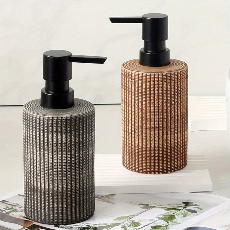 Gray Ceramic Soap Dispenser Jar lifestyle