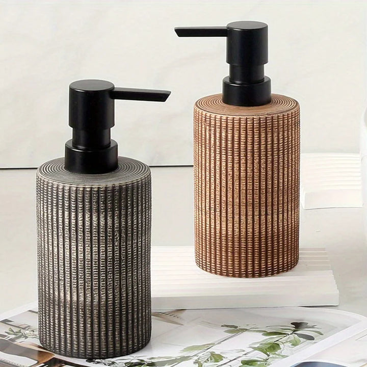 Gray Ceramic Soap Dispenser Jar lifestyle