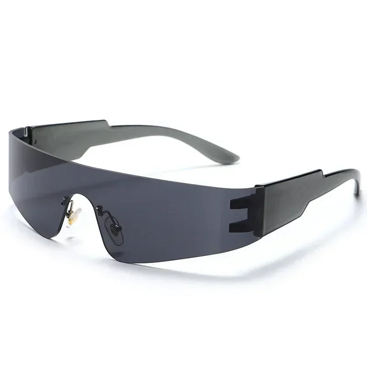 Black and grey Chrome Wraparound Fashion Shades front view