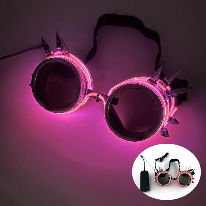 Pink LED Light-Up Party Glasses front view
