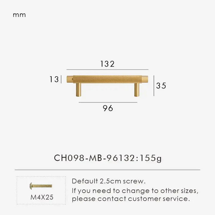 Textured Brass T-Bar Pull