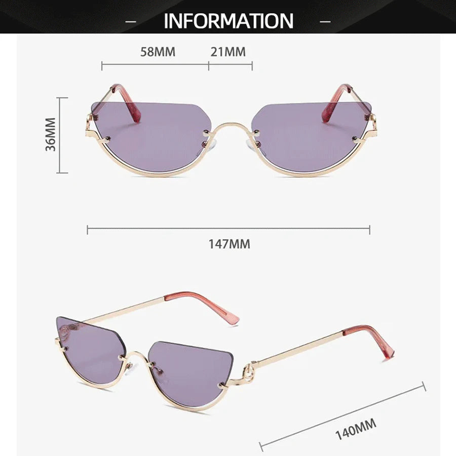 Half-Frame Cat-Eye Sunglasses