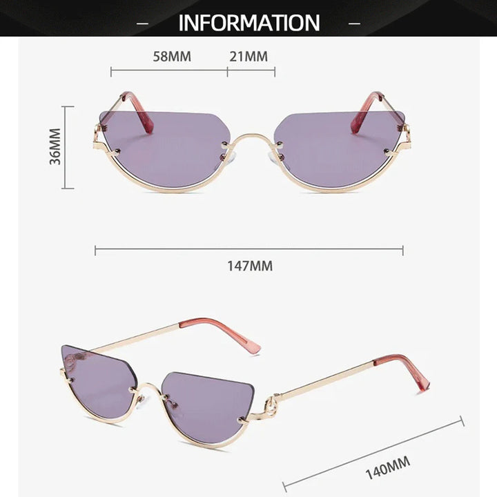Half-Frame Cat-Eye Sunglasses