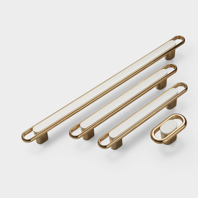 Gold Zinc Alloy Bar Pulls size comparison flat lay