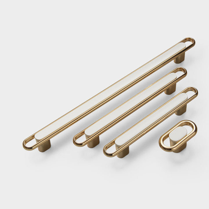 Gold Zinc Alloy Bar Pulls size comparison flat lay