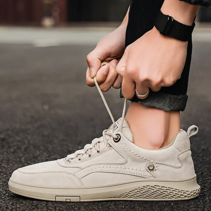 Grey Genuine Suede Casual Sneakers