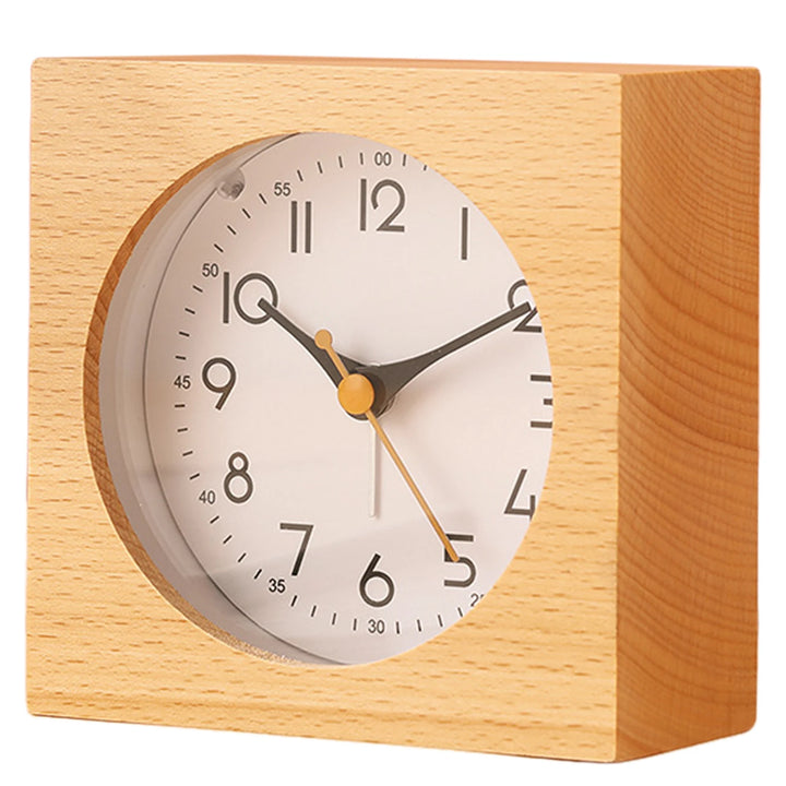 Wooden Analog Alarm Clock side view