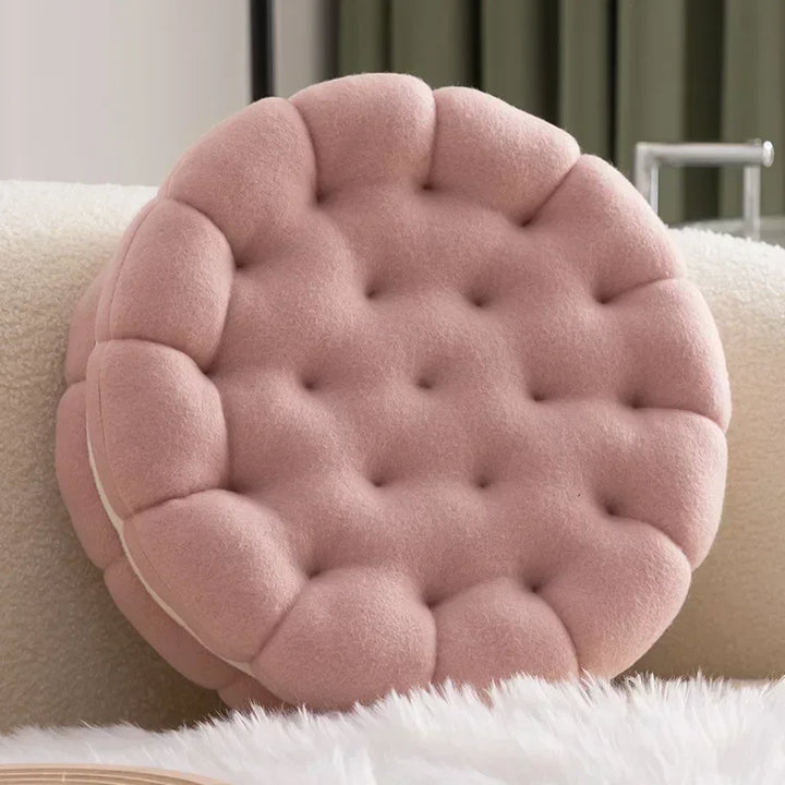 Pink Sandwich Cookie Floor Pillow front view