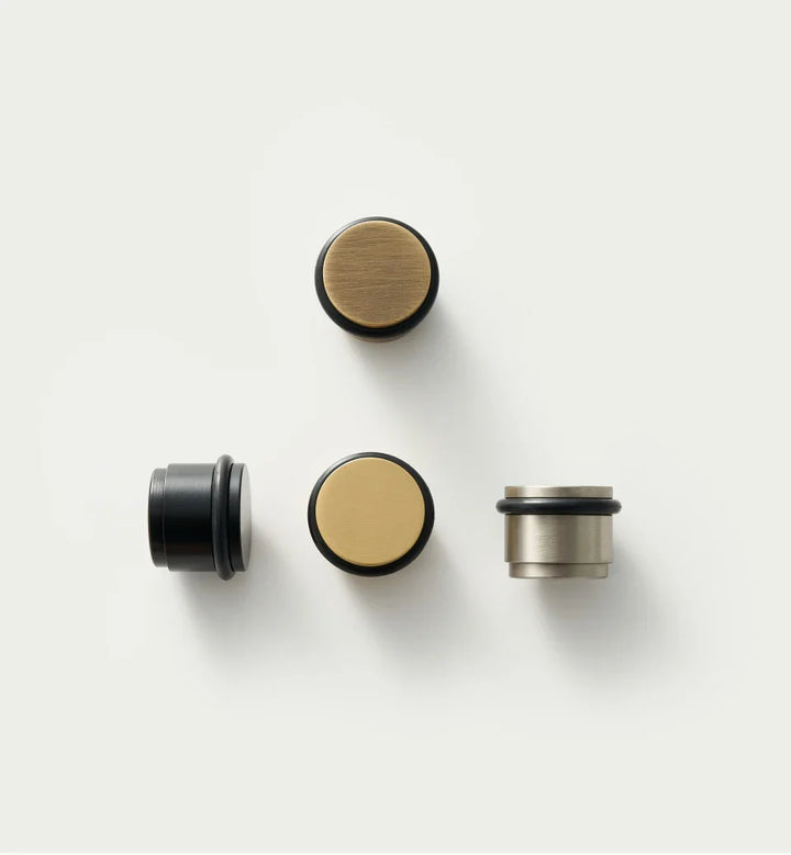 Reinforced Solid Brass Door Stop installed on door