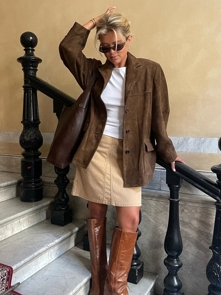 Suede Blazer Jacket flat lay