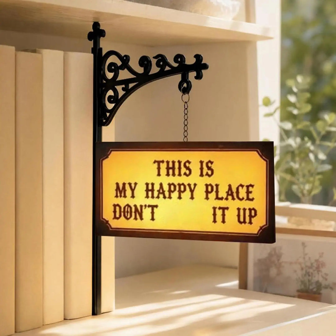 Warm Glow Library Night Light happy place sign lifestyle