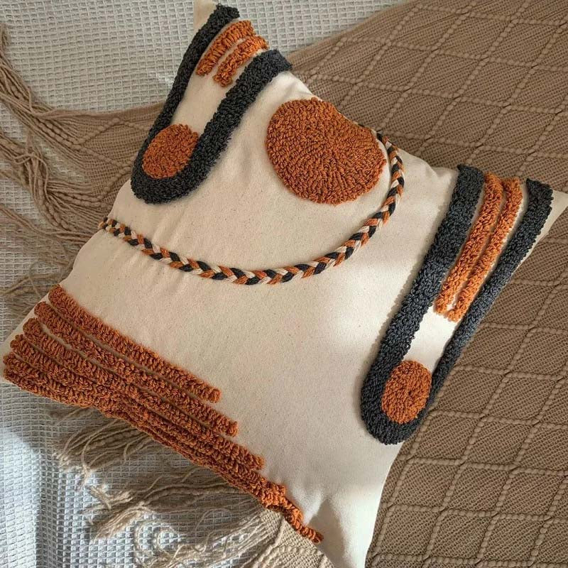Ridge Rustic Woven Throw Pillow – detail view