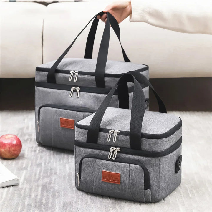 Two-Tier Insulated Cooler Tote lifestyle in living room