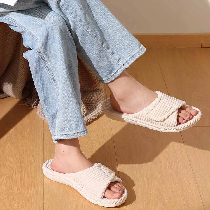 Ribbed Plush Slide Slippers size comparison