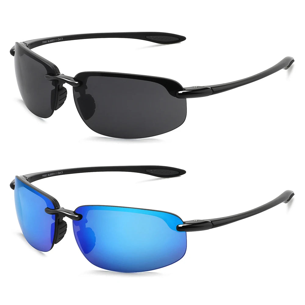 2-Pack Polarized Rimless Sunglasses