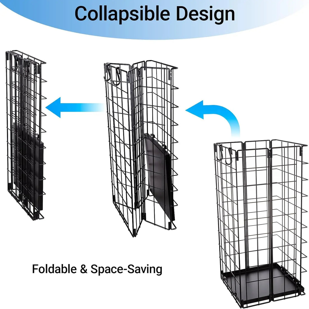 Black Foldable Umbrella Stand side hooks detail