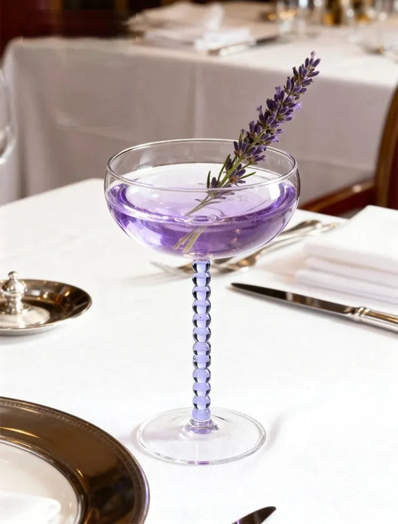 Gilded Era Beaded Coupe Glass
