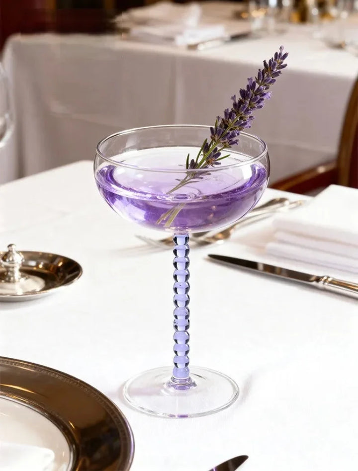 Gilded Era Beaded Coupe Glass