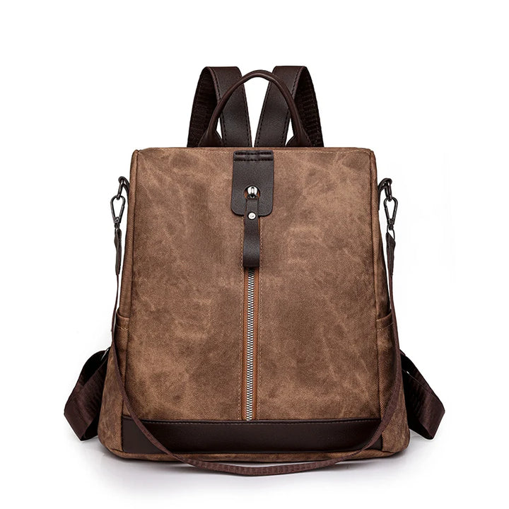 Waxed Canvas Backpack back view worn