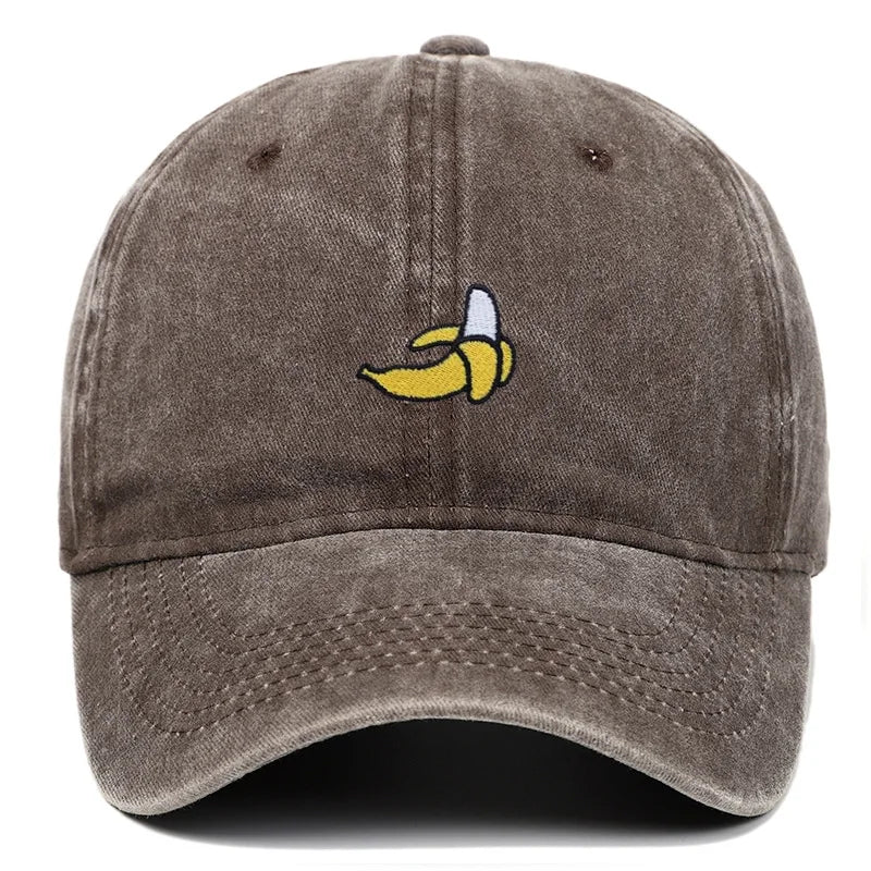 Coffee Washed Cotton Banana Dad Cap front view