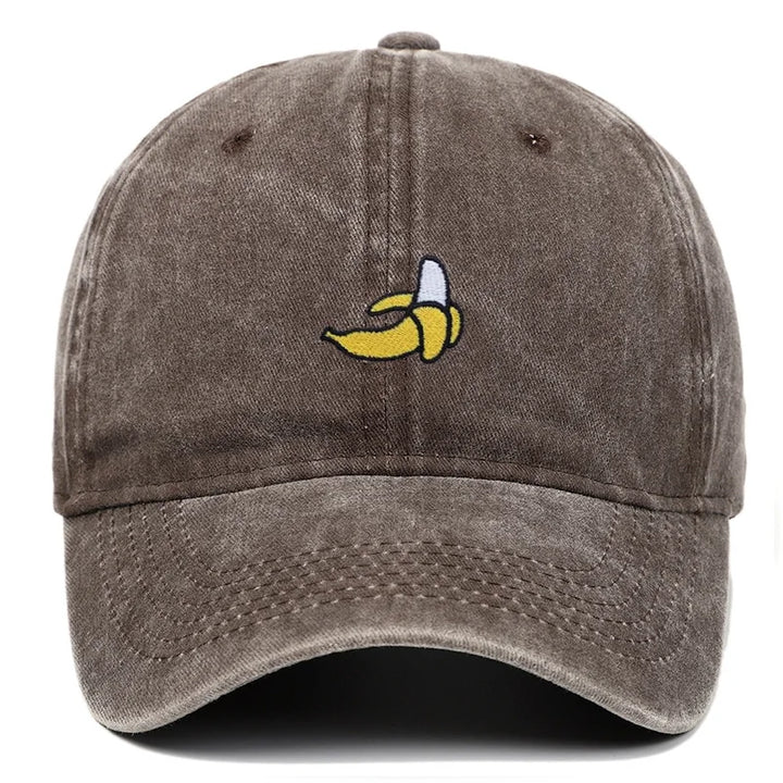 Coffee Washed Cotton Banana Dad Cap front view