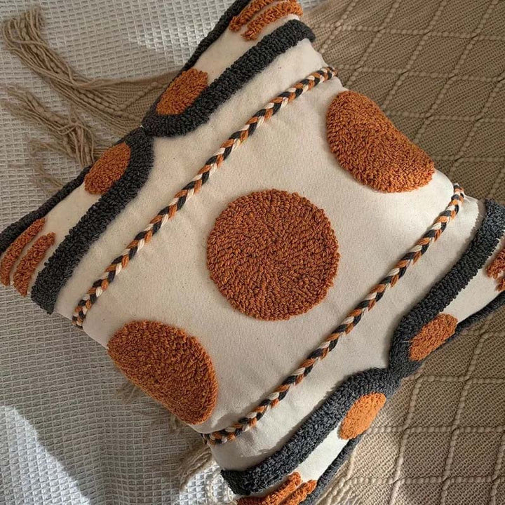 Harvest Rustic Woven Throw Pillow – detail view