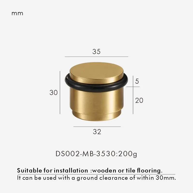 Matte Gold Reinforced Solid Brass Door Stop