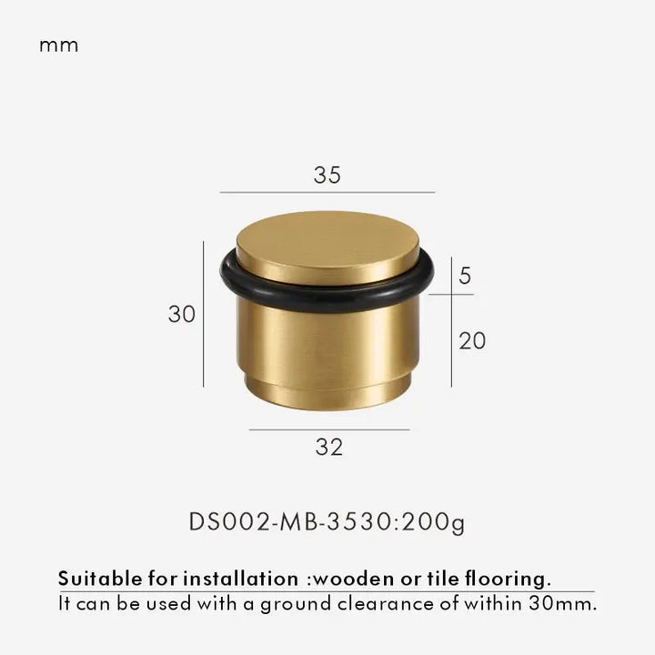 Matte Gold Reinforced Solid Brass Door Stop