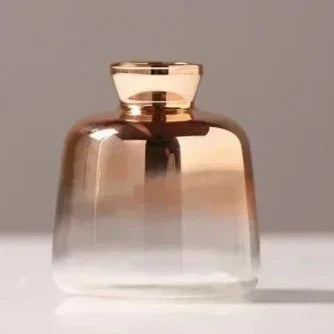 Rose Gold Gradient Glass Vase on shelf